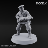 Weird War Japanese Scary SMG Gunners C Miniature for Dungeons and Dragons, Pathfinder or other TTRPGs