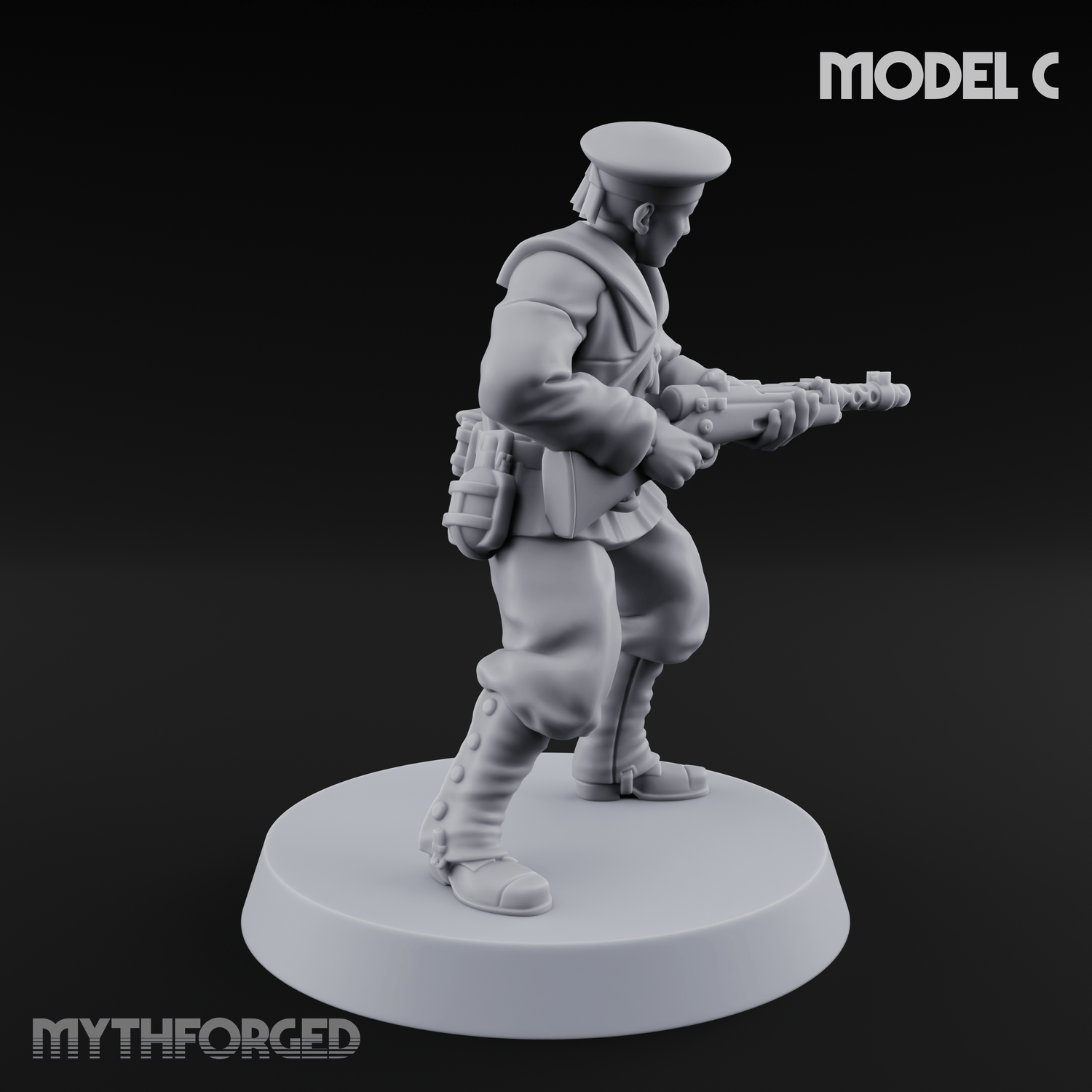 Weird War Japanese Scary SMG Gunners C Miniature for Dungeons and Dragons, Pathfinder or other TTRPGs