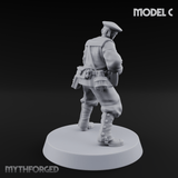Weird War Japanese Scary SMG Gunners C Miniature for Dungeons and Dragons, Pathfinder or other TTRPGs