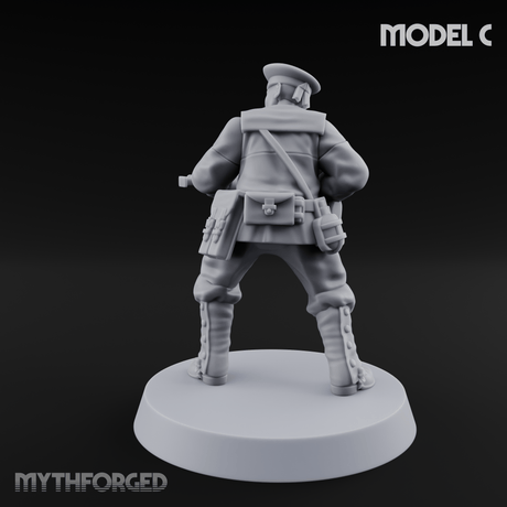 Weird War Japanese Scary SMG Gunners C Miniature for Dungeons and Dragons, Pathfinder or other TTRPGs
