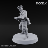 Weird War Japanese Scary SMG Gunners C Miniature for Dungeons and Dragons, Pathfinder or other TTRPGs