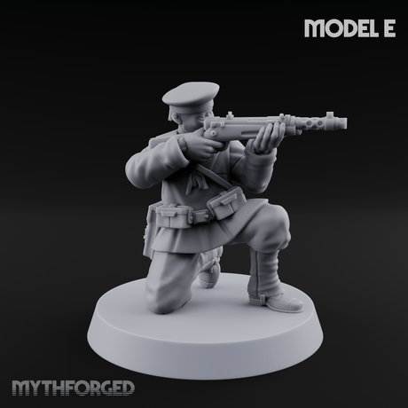Weird War Japanese Scary SMG Gunners E Miniature for Dungeons and Dragons, Pathfinder or other TTRPGs