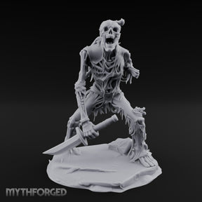 Jaw Gaping Blade Dragging Skeleton Warrior Miniature for Dungeons and Dragons, Pathfinder or other TTRPGs