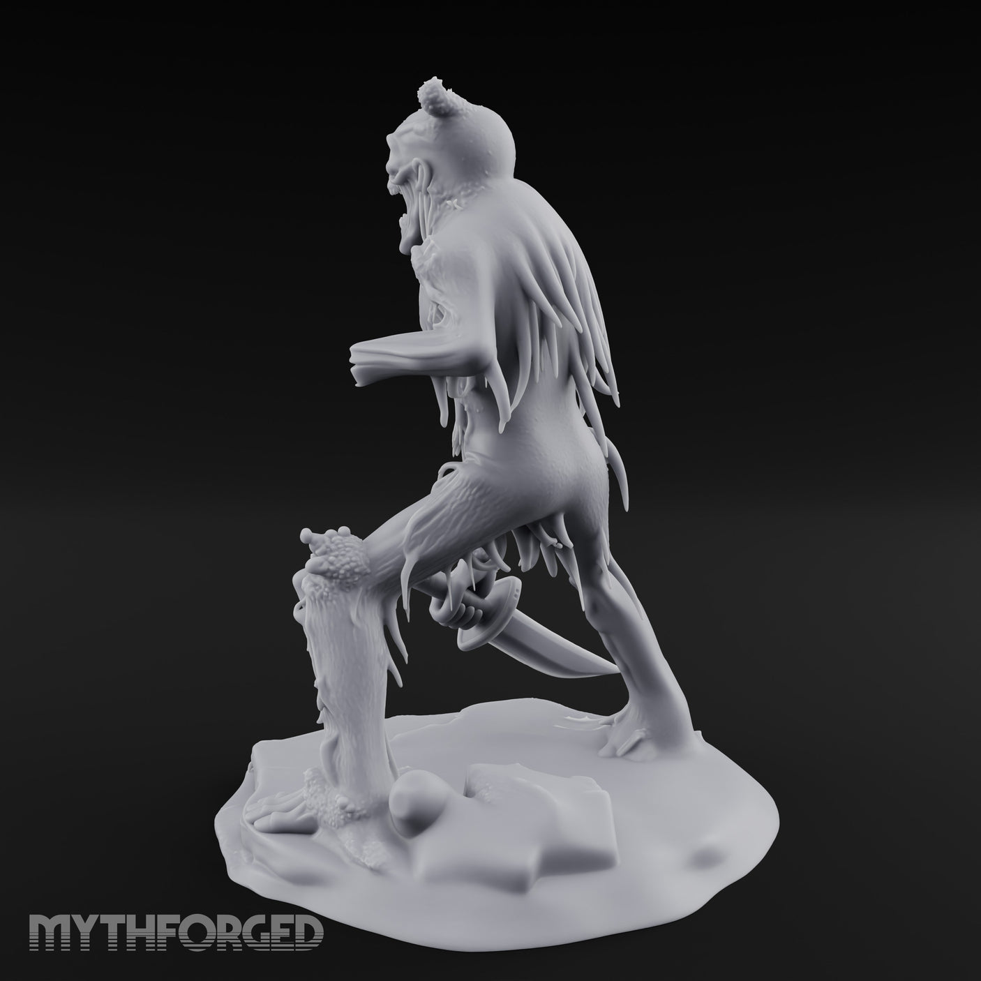 Jaw Gaping Blade Dragging Skeleton Warrior Miniature for Dungeons and Dragons, Pathfinder or other TTRPGs