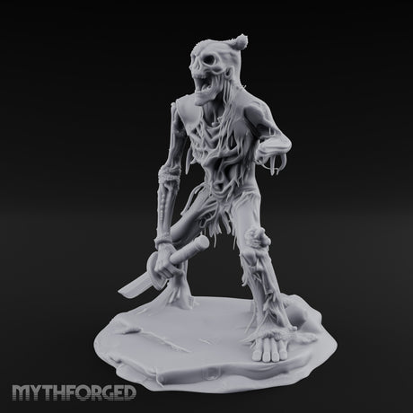 Jaw Gaping Blade Dragging Skeleton Warrior Miniature for Dungeons and Dragons, Pathfinder or other TTRPGs