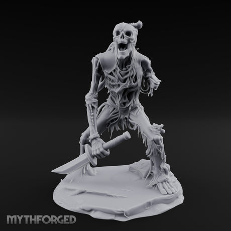 Jaw Gaping Blade Dragging Skeleton Warrior Miniature for Dungeons and Dragons, Pathfinder or other TTRPGs