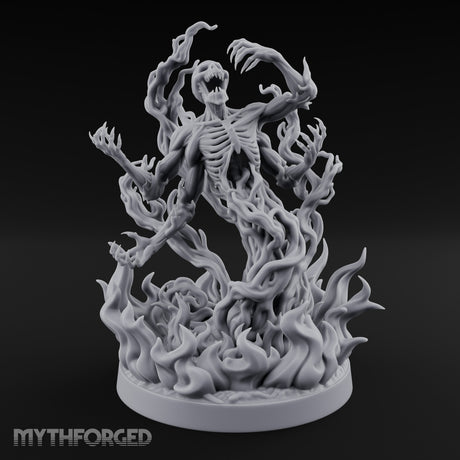 Jaw Screaming Flames Rising Corpse Flower Avatar Miniature for Dungeons and Dragons, Pathfinder or other TTRPGs