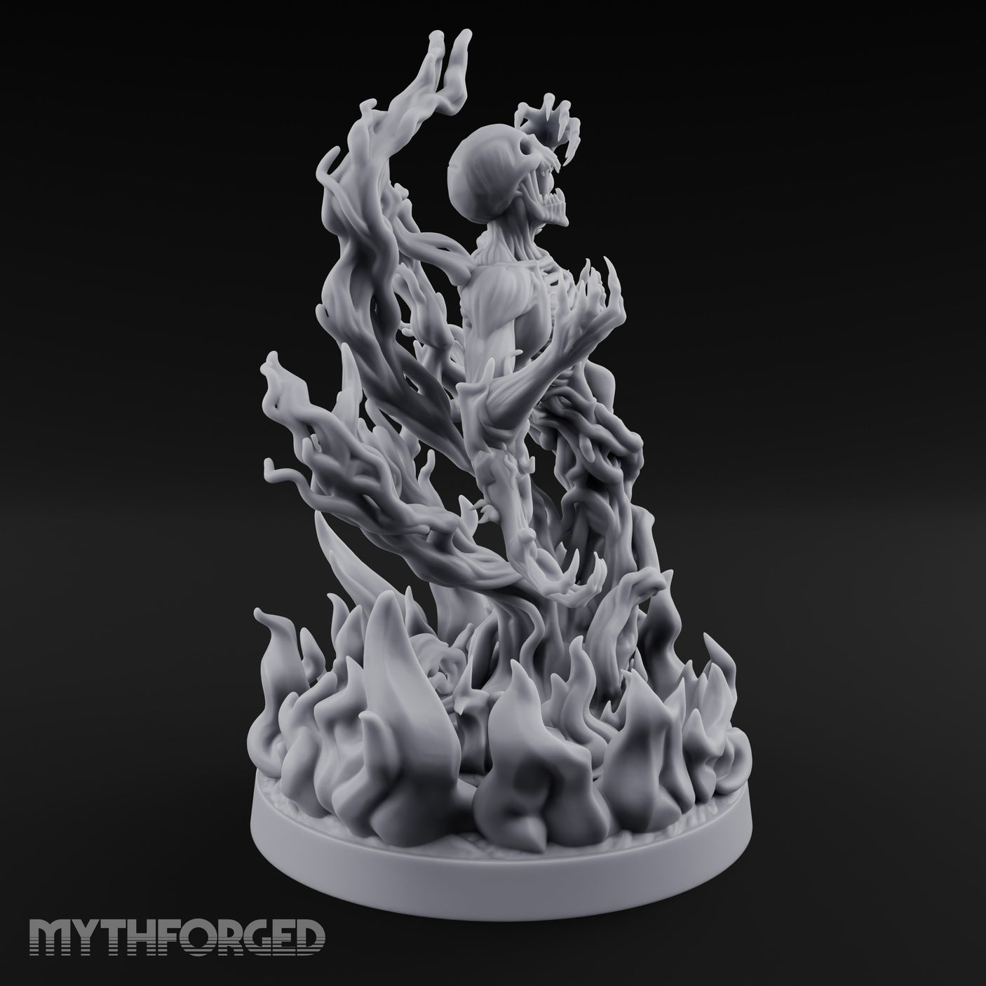 Jaw Screaming Flames Rising Corpse Flower Avatar Miniature for Dungeons and Dragons, Pathfinder or other TTRPGs