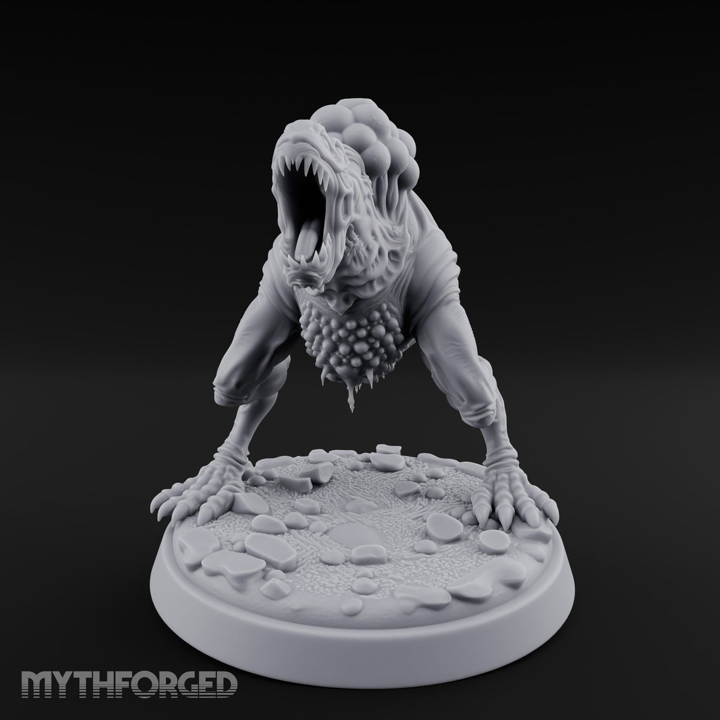 Jaws Wide Charging Mould Creature Miniature for Dungeons and Dragons, Pathfinder or other TTRPGs