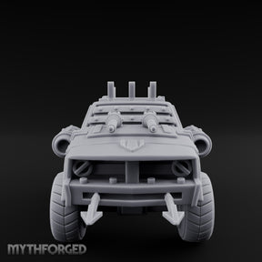Dual-Cannon Anchor-Hooked Wasteland Gun Truck Miniature for Dungeons and Dragons, Pathfinder or other TTRPGs