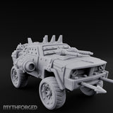 Dual-Cannon Anchor-Hooked Wasteland Gun Truck Miniature for Dungeons and Dragons, Pathfinder or other TTRPGs