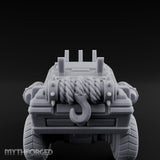Dual-Cannon Anchor-Hooked Wasteland Gun Truck Miniature for Dungeons and Dragons, Pathfinder or other TTRPGs