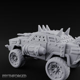 Dual-Cannon Anchor-Hooked Wasteland Gun Truck Miniature for Dungeons and Dragons, Pathfinder or other TTRPGs