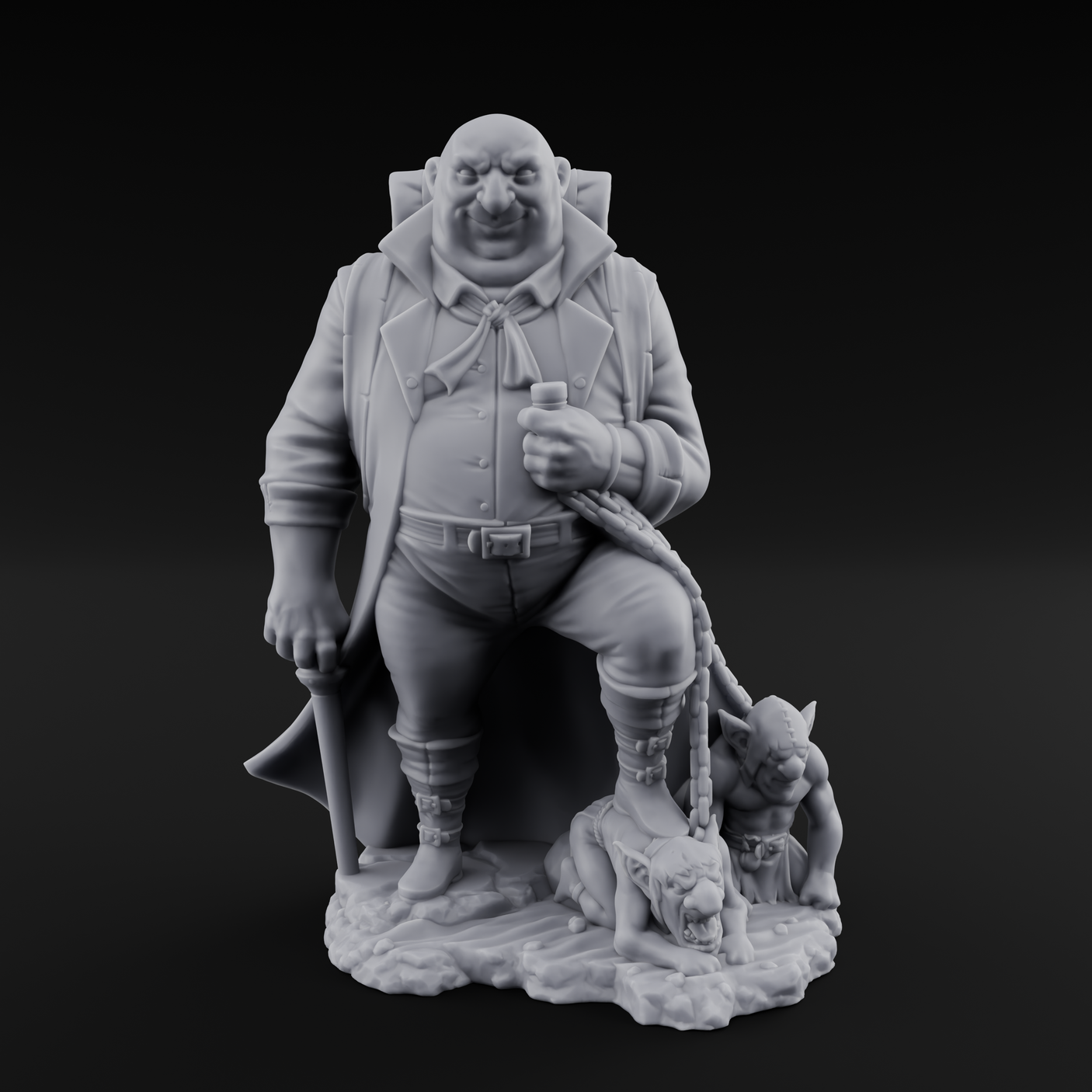 Leash Tugging Human Slave Master Miniature for Dungeons and Dragons, Pathfinder or other TTRPGs