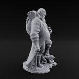 Leash Tugging Human Slave Master Miniature for Dungeons and Dragons, Pathfinder or other TTRPGs