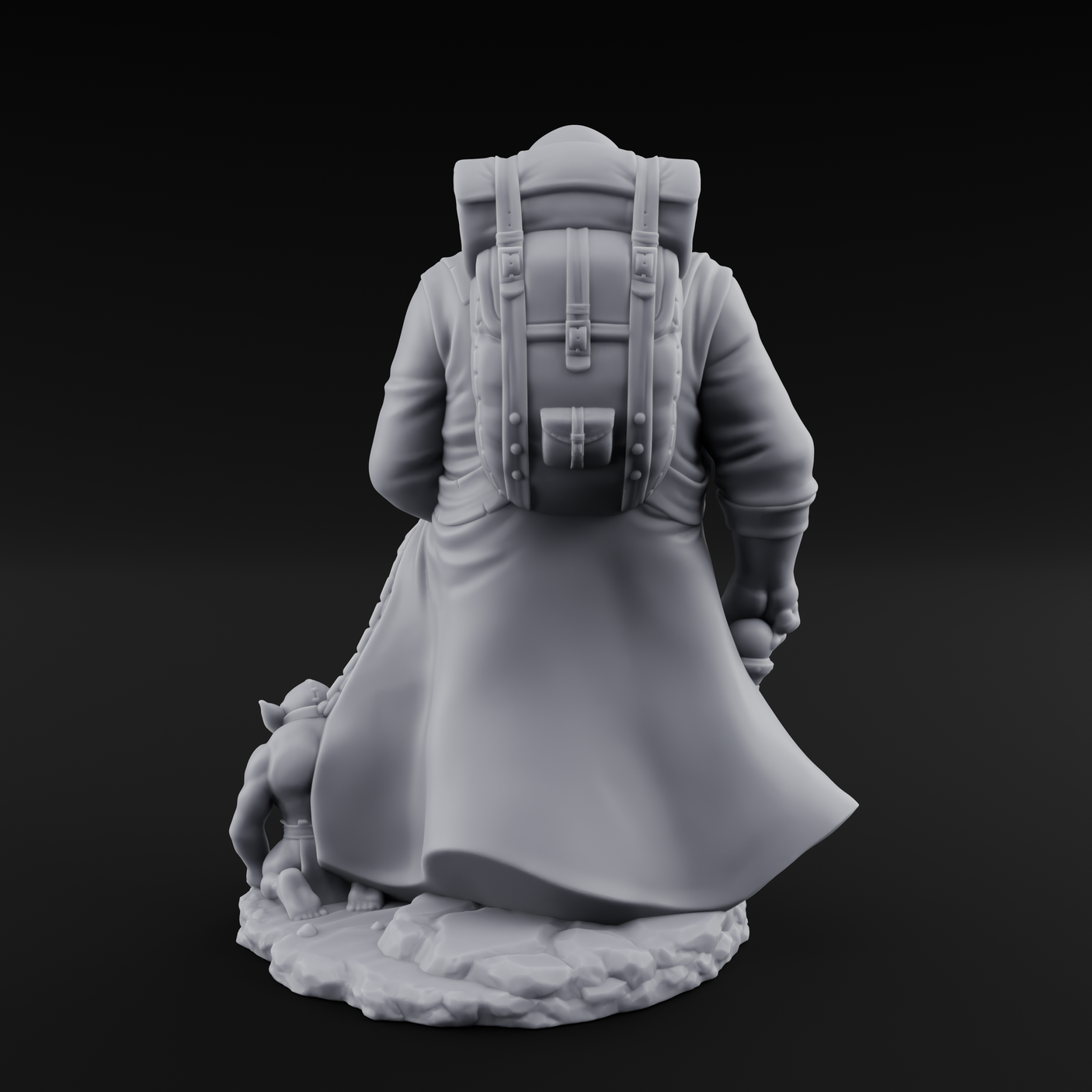 Leash Tugging Human Slave Master Miniature for Dungeons and Dragons, Pathfinder or other TTRPGs