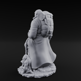 Leash Tugging Human Slave Master Miniature for Dungeons and Dragons, Pathfinder or other TTRPGs
