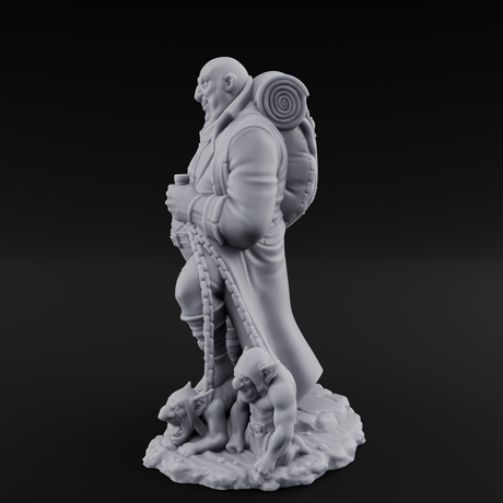 Leash Tugging Human Slave Master Miniature for Dungeons and Dragons, Pathfinder or other TTRPGs