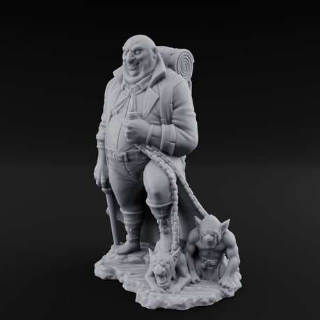 Leash Tugging Human Slave Master Miniature for Dungeons and Dragons, Pathfinder or other TTRPGs