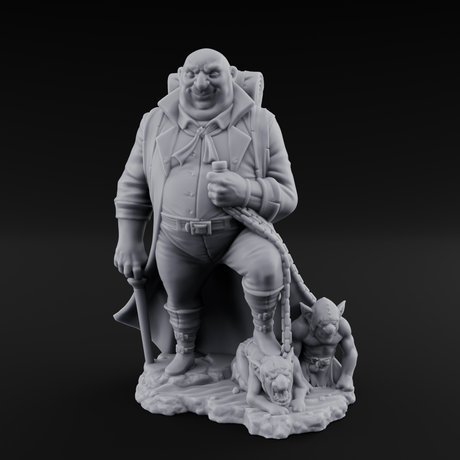 Leash Tugging Human Slave Master Miniature for Dungeons and Dragons, Pathfinder or other TTRPGs