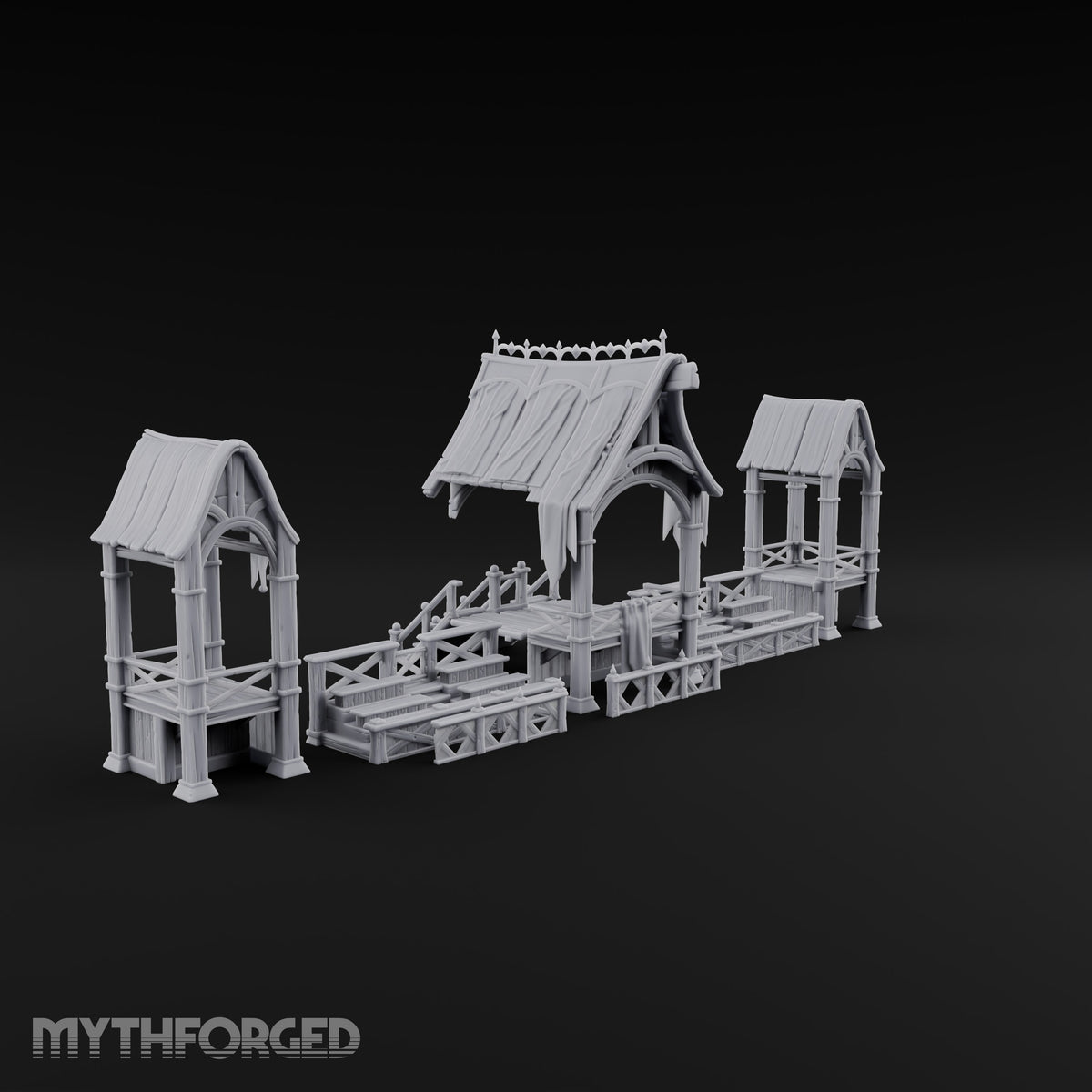 Tilt Yard Trimmings Wooden Jousting Tournament Terrain Set — C