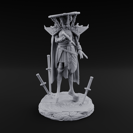 Swords Planted Human Sword Saint Miniature for Dungeons and Dragons, Pathfinder or other TTRPGs
