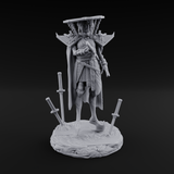 Swords Planted Human Sword Saint Miniature for Dungeons and Dragons, Pathfinder or other TTRPGs