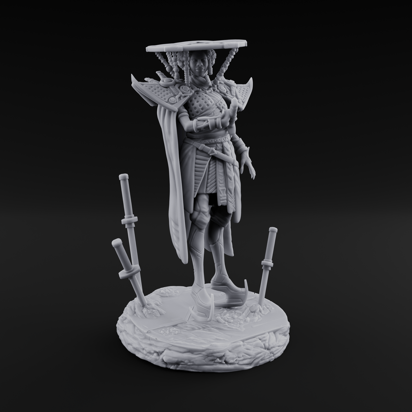 Swords Planted Human Sword Saint Miniature for Dungeons and Dragons, Pathfinder or other TTRPGs