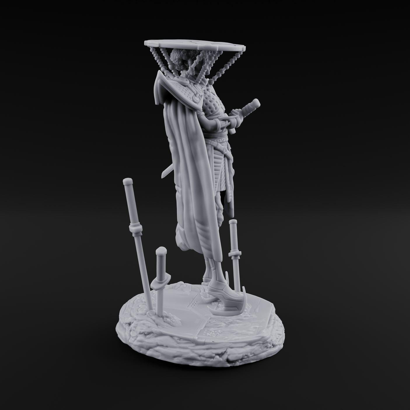 Swords Planted Human Sword Saint Miniature for Dungeons and Dragons, Pathfinder or other TTRPGs