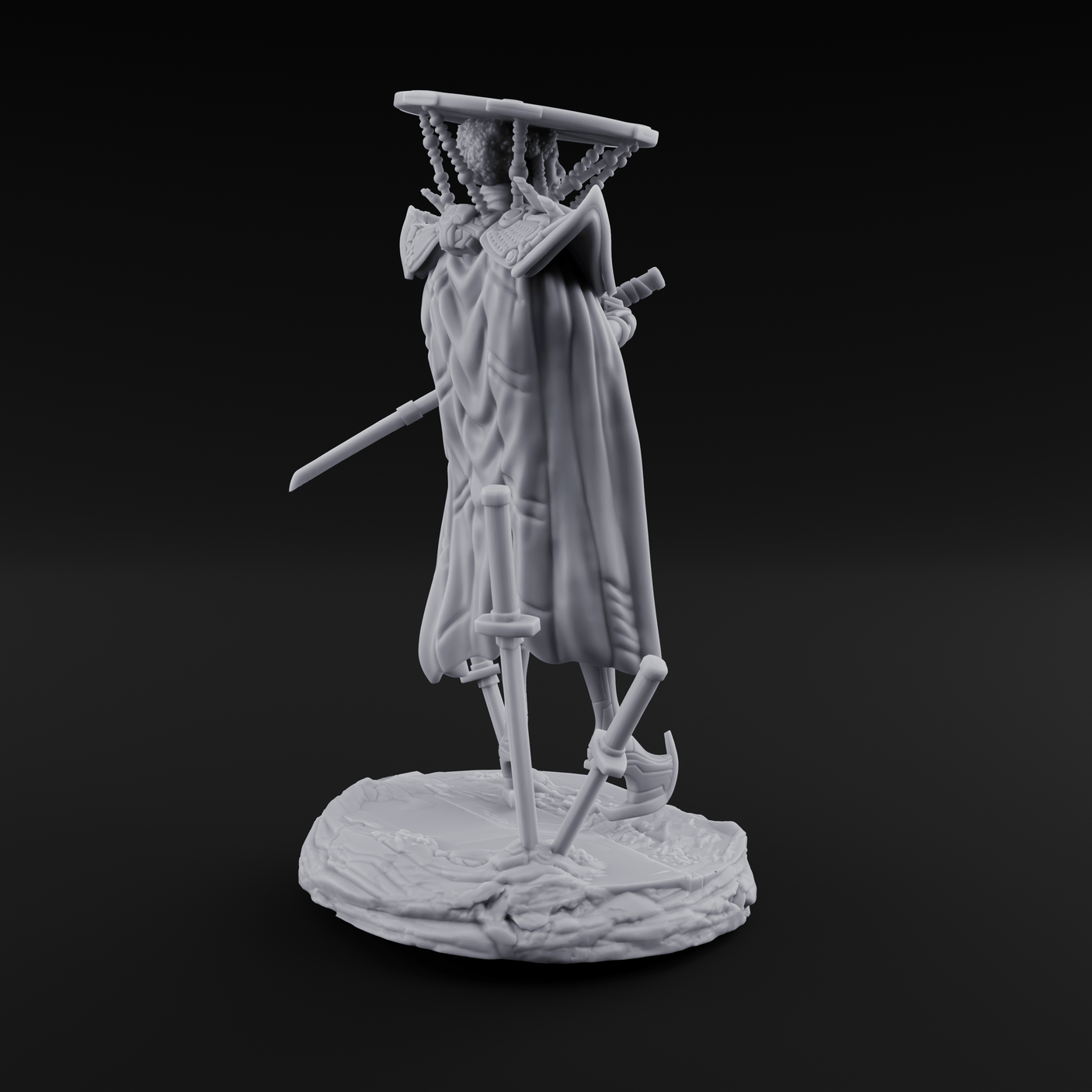 Swords Planted Human Sword Saint Miniature for Dungeons and Dragons, Pathfinder or other TTRPGs