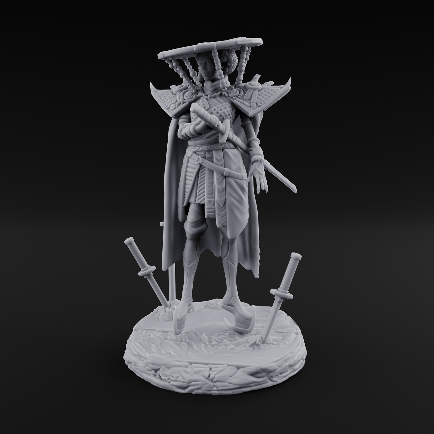 Swords Planted Human Sword Saint Miniature for Dungeons and Dragons, Pathfinder or other TTRPGs