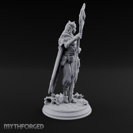 Staff Raising Fairy Sorceress Miniature for Dungeons and Dragons, Pathfinder or other TTRPGs