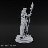 Staff Raising Fairy Sorceress Miniature for Dungeons and Dragons, Pathfinder or other TTRPGs