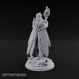 Staff Raising Fairy Sorceress Miniature for Dungeons and Dragons, Pathfinder or other TTRPGs