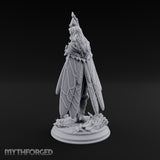 Staff Raising Fairy Sorceress Miniature for Dungeons and Dragons, Pathfinder or other TTRPGs