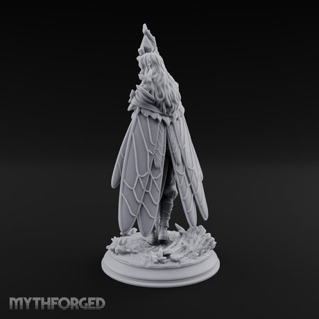 Staff Raising Fairy Sorceress Miniature for Dungeons and Dragons, Pathfinder or other TTRPGs