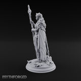 Staff Raising Fairy Sorceress Miniature for Dungeons and Dragons, Pathfinder or other TTRPGs