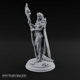 Staff Raising Fairy Sorceress Miniature for Dungeons and Dragons, Pathfinder or other TTRPGs