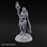 Staff Raising Fairy Sorceress Miniature for Dungeons and Dragons, Pathfinder or other TTRPGs