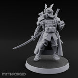 Katana Drawn Advancing Shogunate Lieutenant Miniature for Dungeons and Dragons, Pathfinder or other TTRPGs