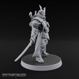 Katana Drawn Advancing Shogunate Lieutenant Miniature for Dungeons and Dragons, Pathfinder or other TTRPGs