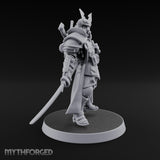 Katana Drawn Advancing Shogunate Lieutenant Miniature for Dungeons and Dragons, Pathfinder or other TTRPGs