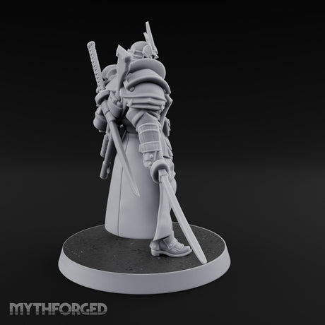 Katana Drawn Advancing Shogunate Lieutenant Miniature for Dungeons and Dragons, Pathfinder or other TTRPGs