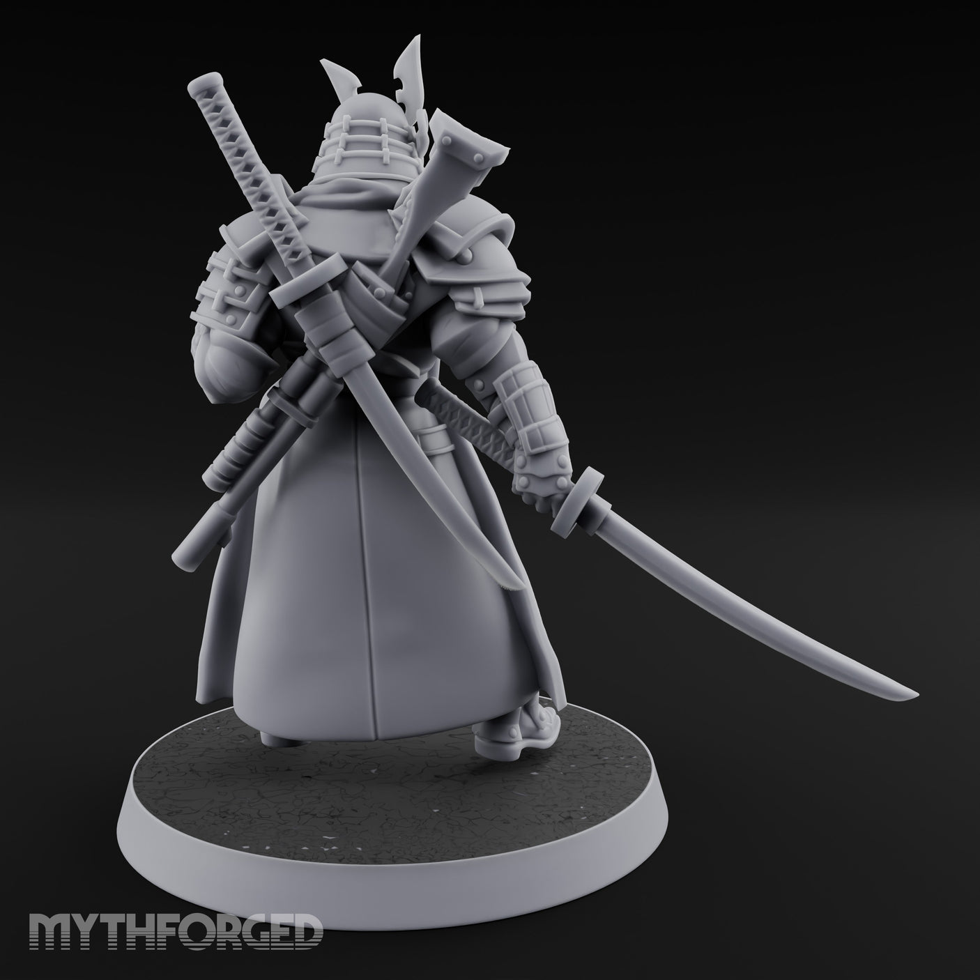 Katana Drawn Advancing Shogunate Lieutenant Miniature for Dungeons and Dragons, Pathfinder or other TTRPGs