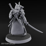 Katana Drawn Advancing Shogunate Lieutenant Miniature for Dungeons and Dragons, Pathfinder or other TTRPGs