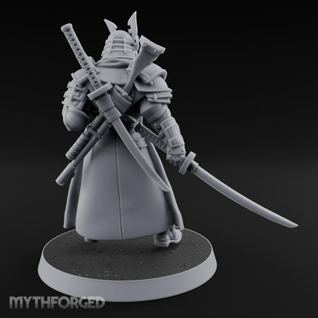 Katana Drawn Advancing Shogunate Lieutenant Miniature for Dungeons and Dragons, Pathfinder or other TTRPGs