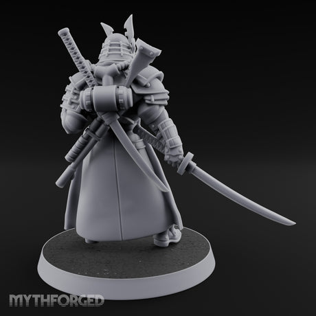 Katana Drawn Advancing Shogunate Lieutenant Miniature for Dungeons and Dragons, Pathfinder or other TTRPGs
