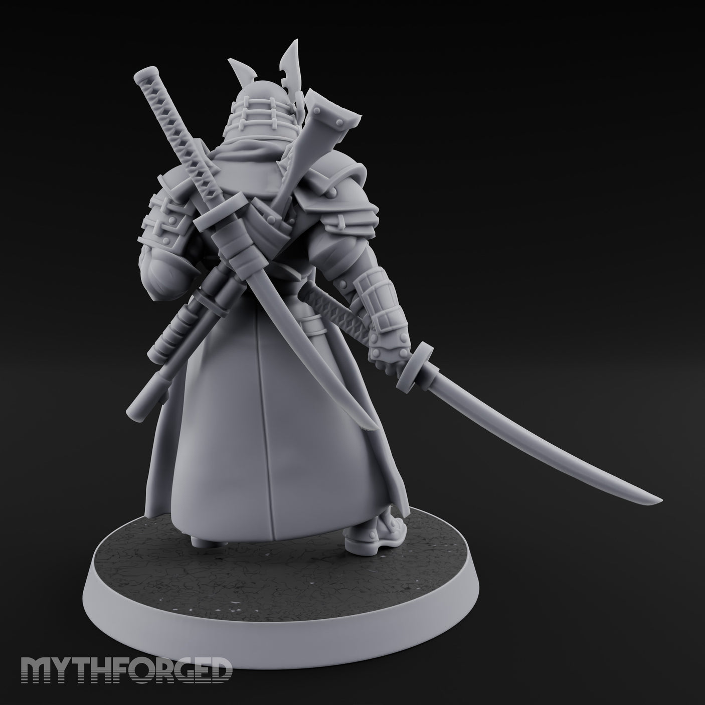 Katana Drawn Advancing Shogunate Lieutenant Miniature for Dungeons and Dragons, Pathfinder or other TTRPGs