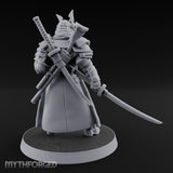 Katana Drawn Advancing Shogunate Lieutenant Miniature for Dungeons and Dragons, Pathfinder or other TTRPGs