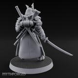Katana Drawn Advancing Shogunate Lieutenant Miniature for Dungeons and Dragons, Pathfinder or other TTRPGs